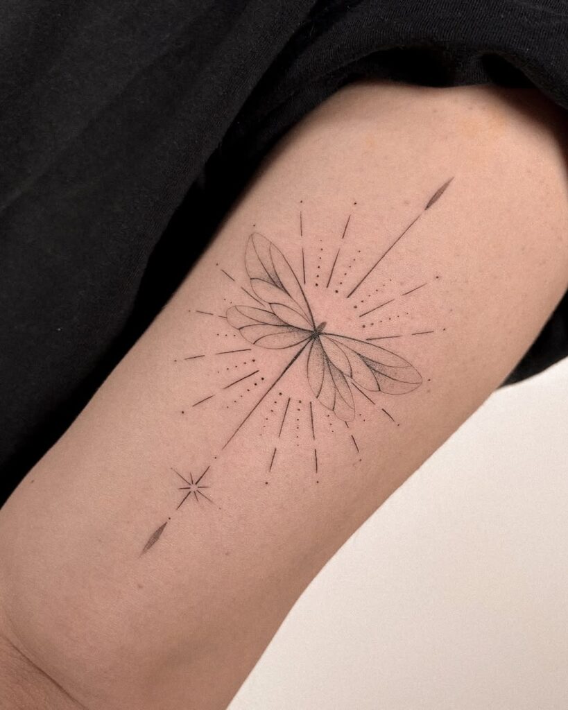 Slender Ginkgo Leaf Pair fine line tattoo