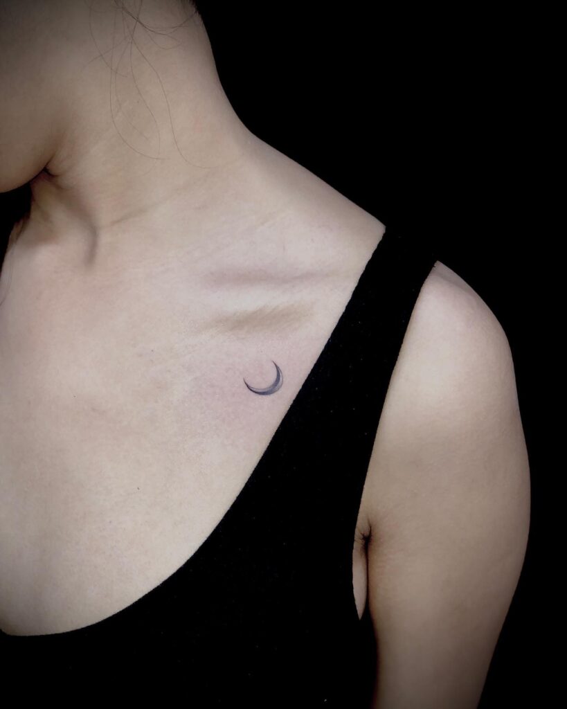 Celestial Collarbone Tattoo