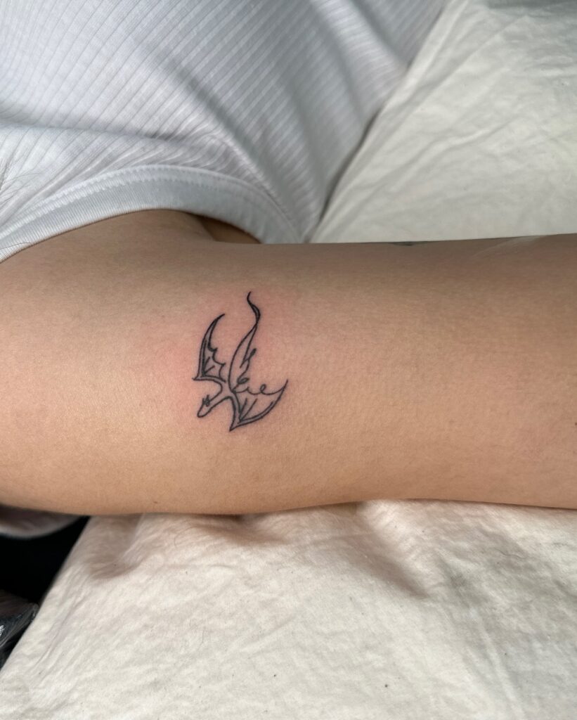 Small Dragon Back Tattoo