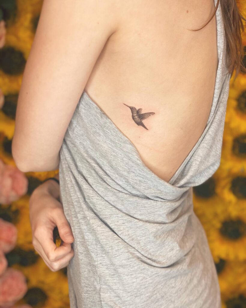 Small Elegant Side Hummingbird Tattoo hummingbird tattoos tattoo