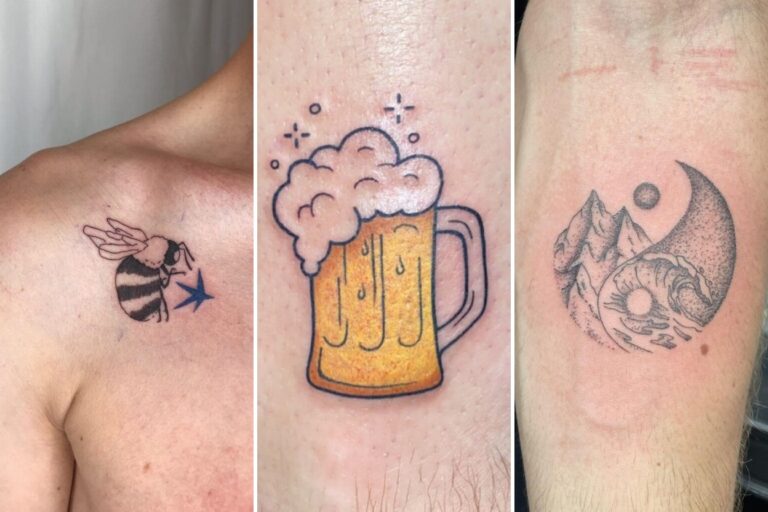 Aesthetic small tattoo ideas for men and delicate ink ideas collage