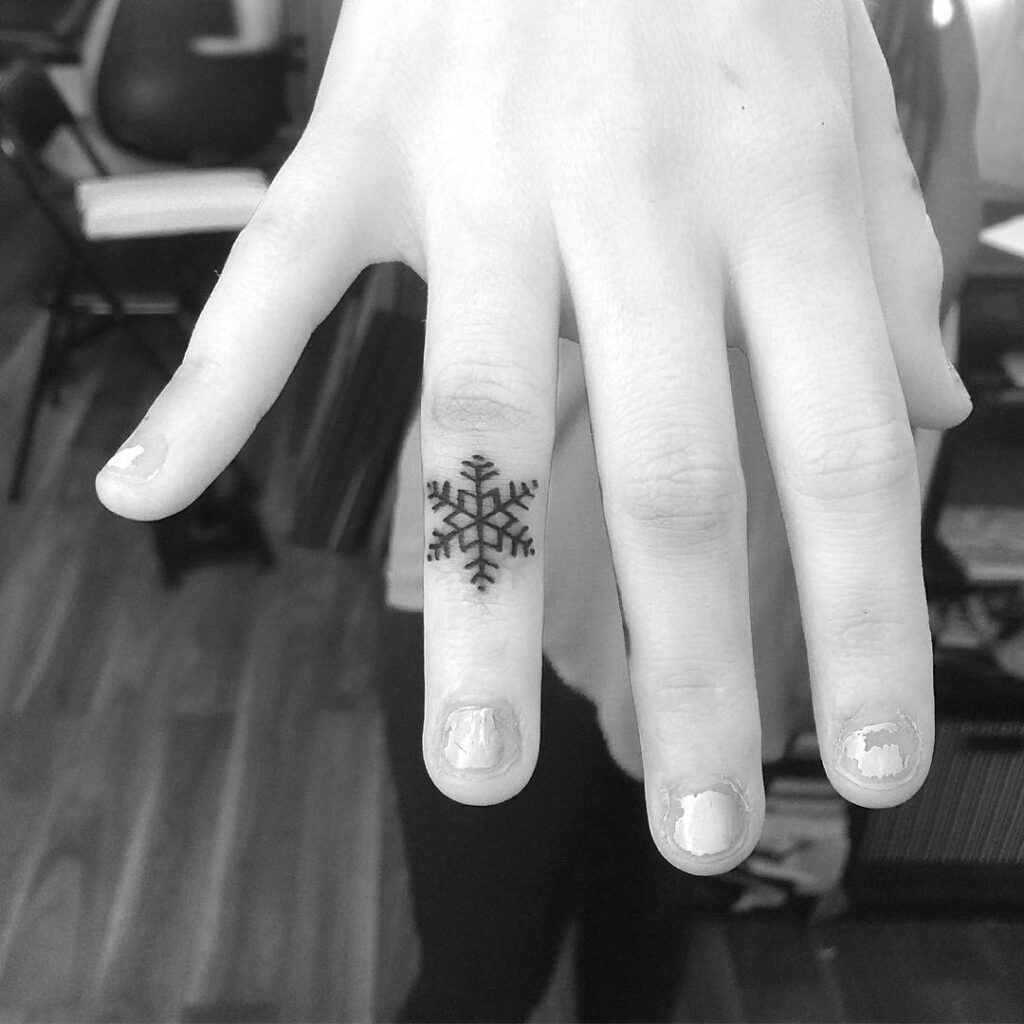 Minimalist Diamond Finger Tattoo