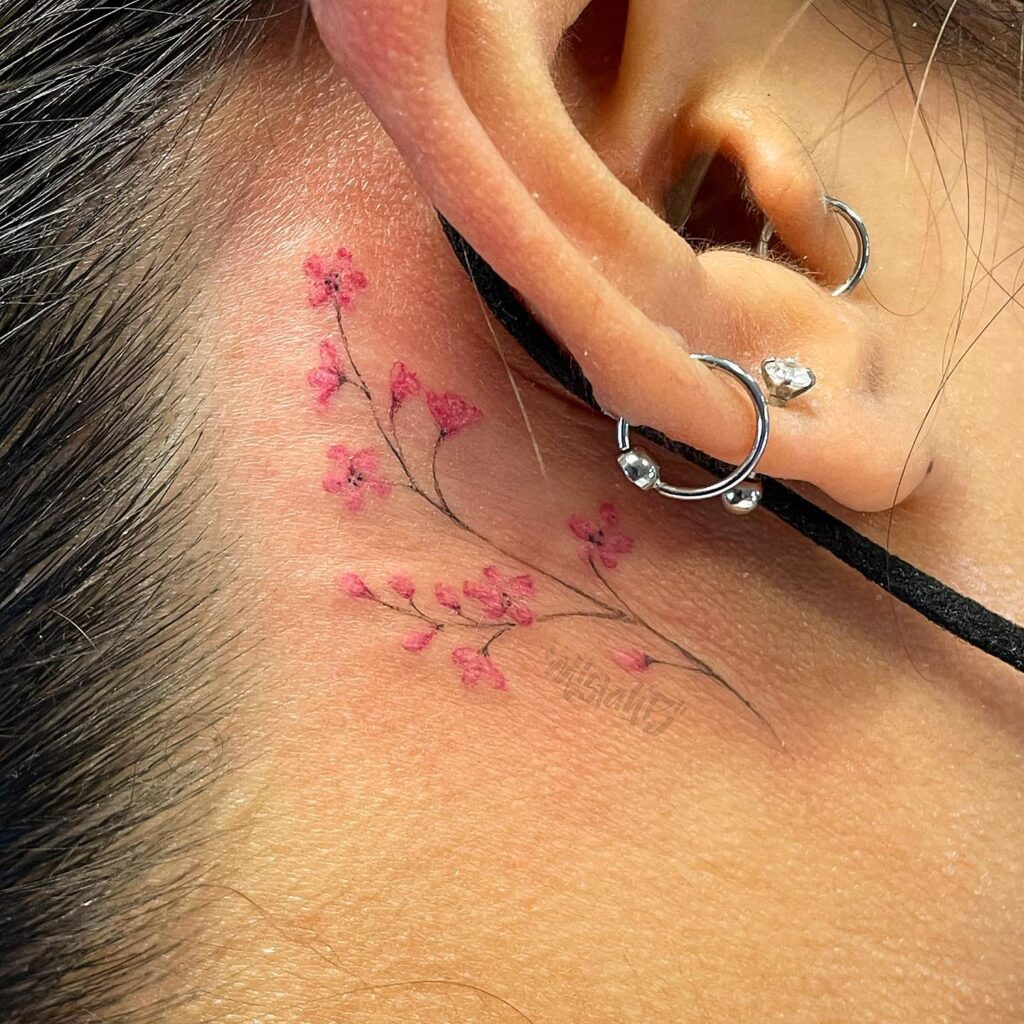 Angel Wing Behind-the-Ear Tattoo behind the ear tattoos tattoo