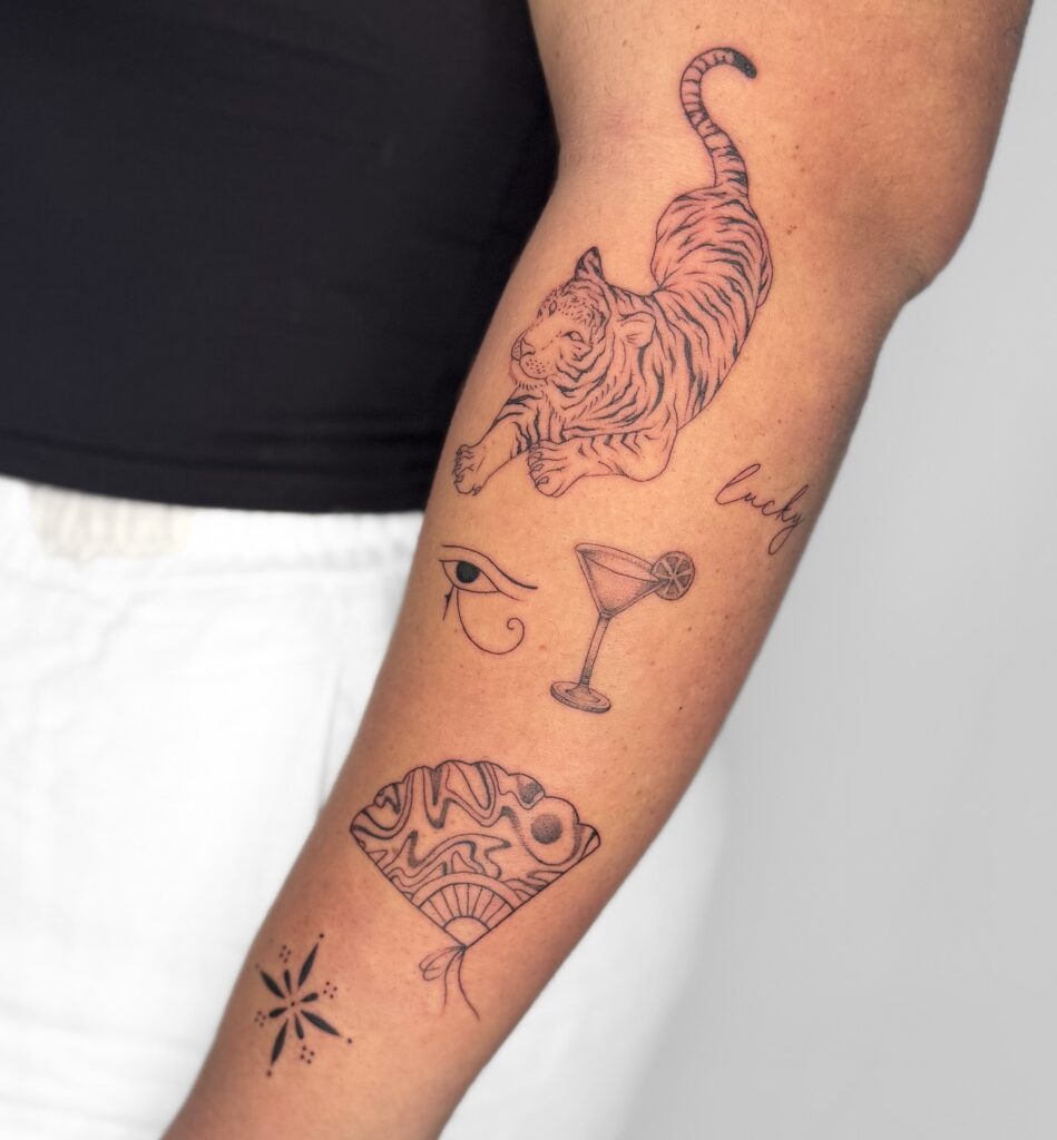 Bold Mixed Symbol Patchwork Tattoo Sleeves