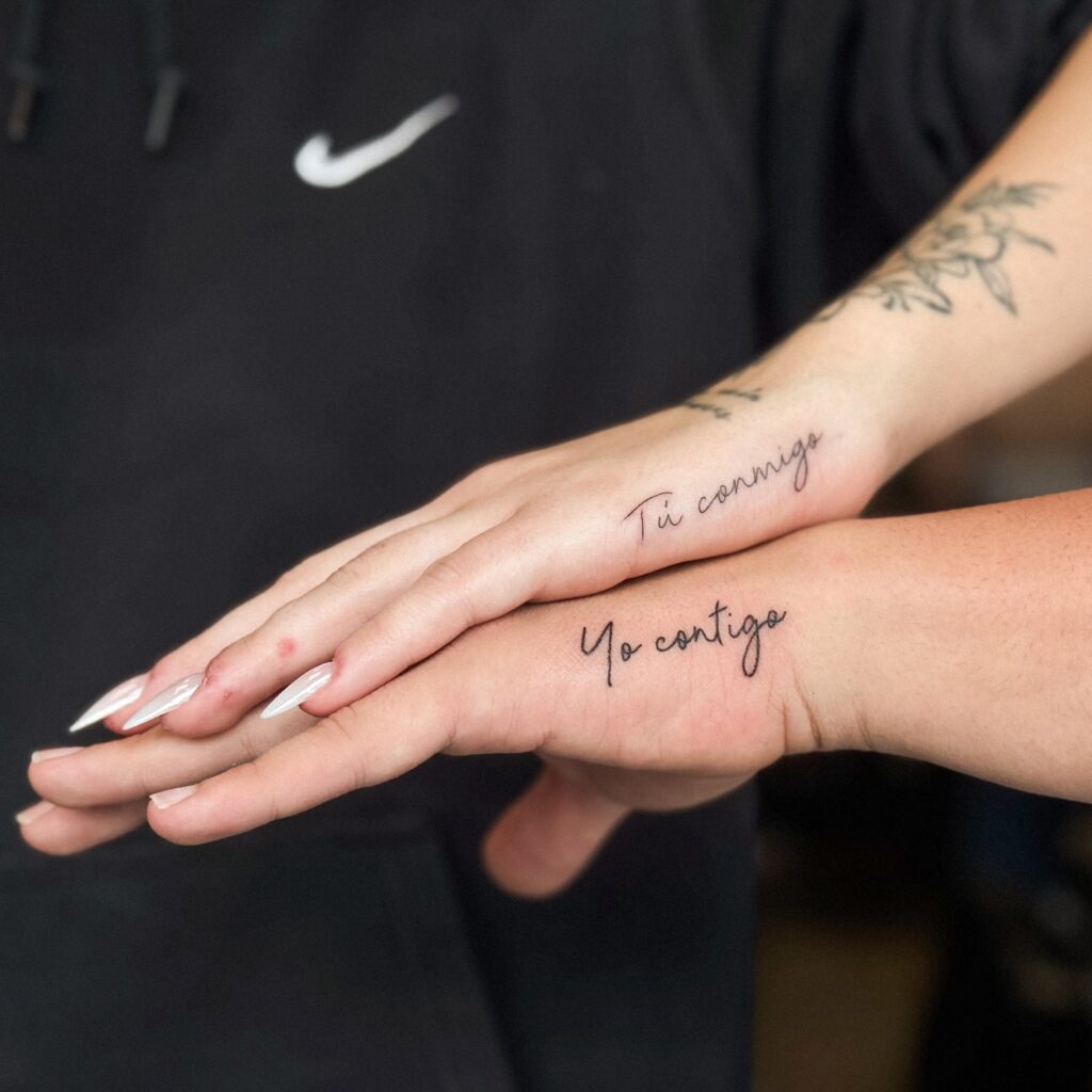 Spanish Phrase Couple Tattoos small couple tattoos tattoo
