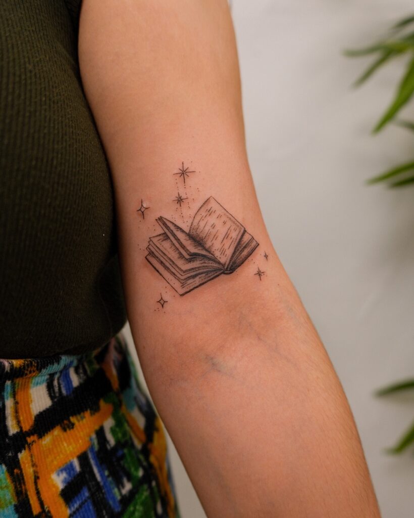 Whimsical Book World Quote Tattoo book lover tattoos tattoo