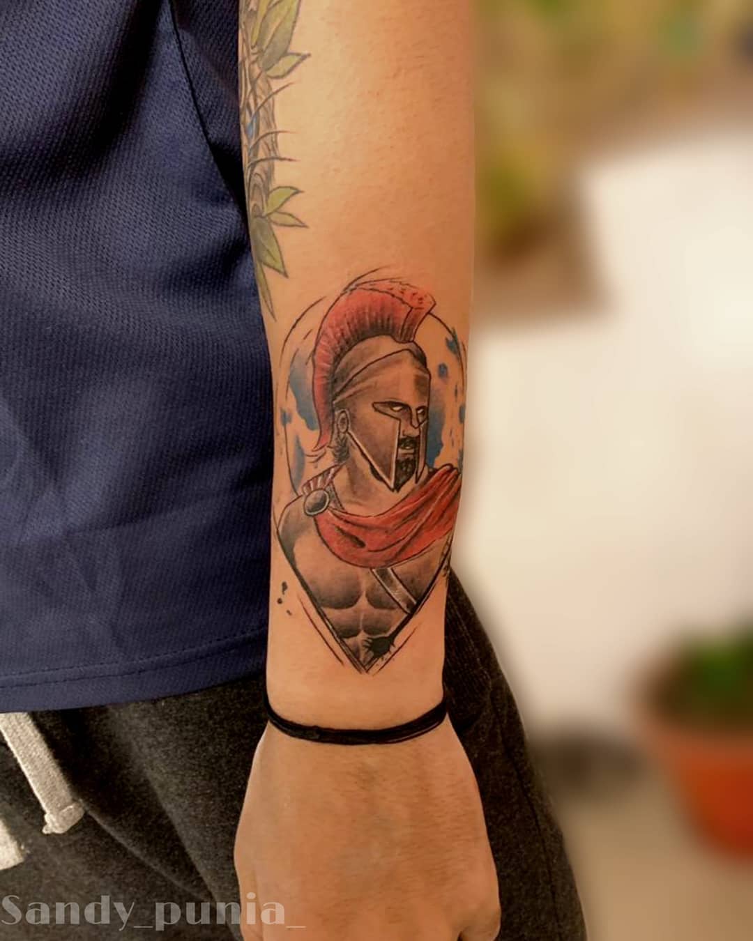 Spartan Warrior Portrait Tattoo
