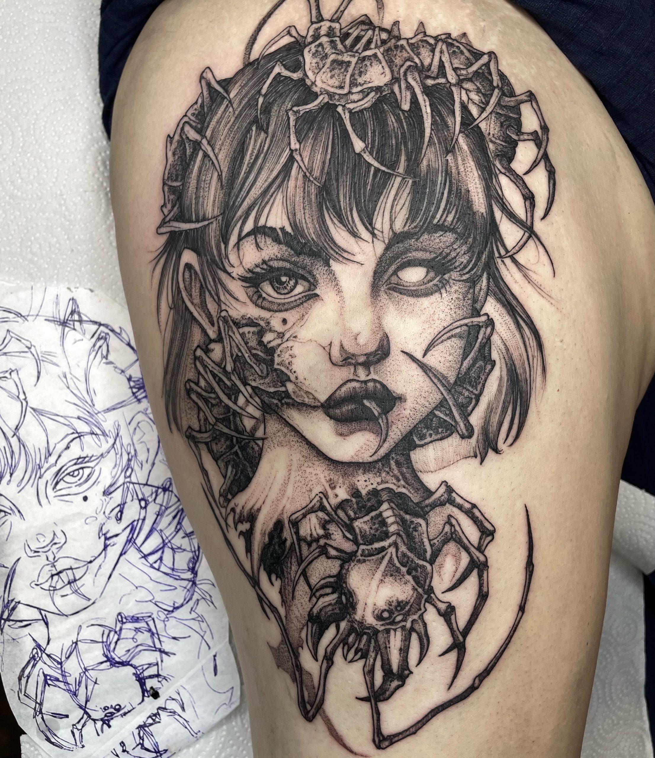 Cracked Shadow Queen Tattoo
