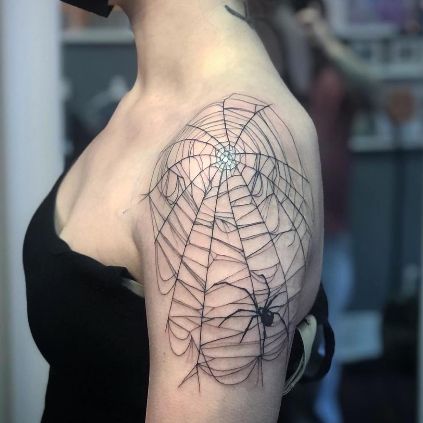 Peony Cluster Shoulder Cap Tattoo