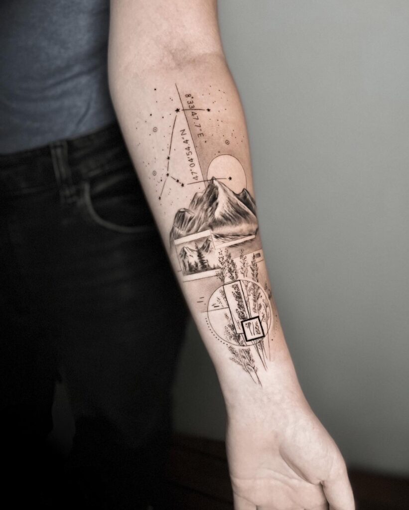 Handpoked Sacred Energy Flow Tattoo