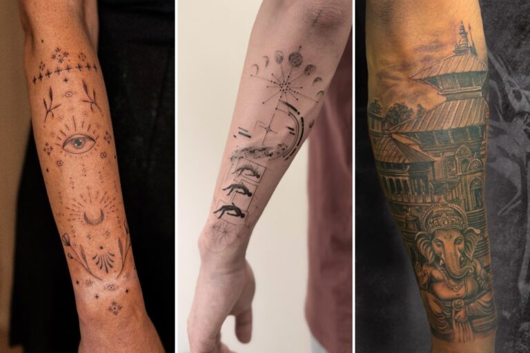 Aesthetic spiritual tattoos and delicate ink ideas collage
