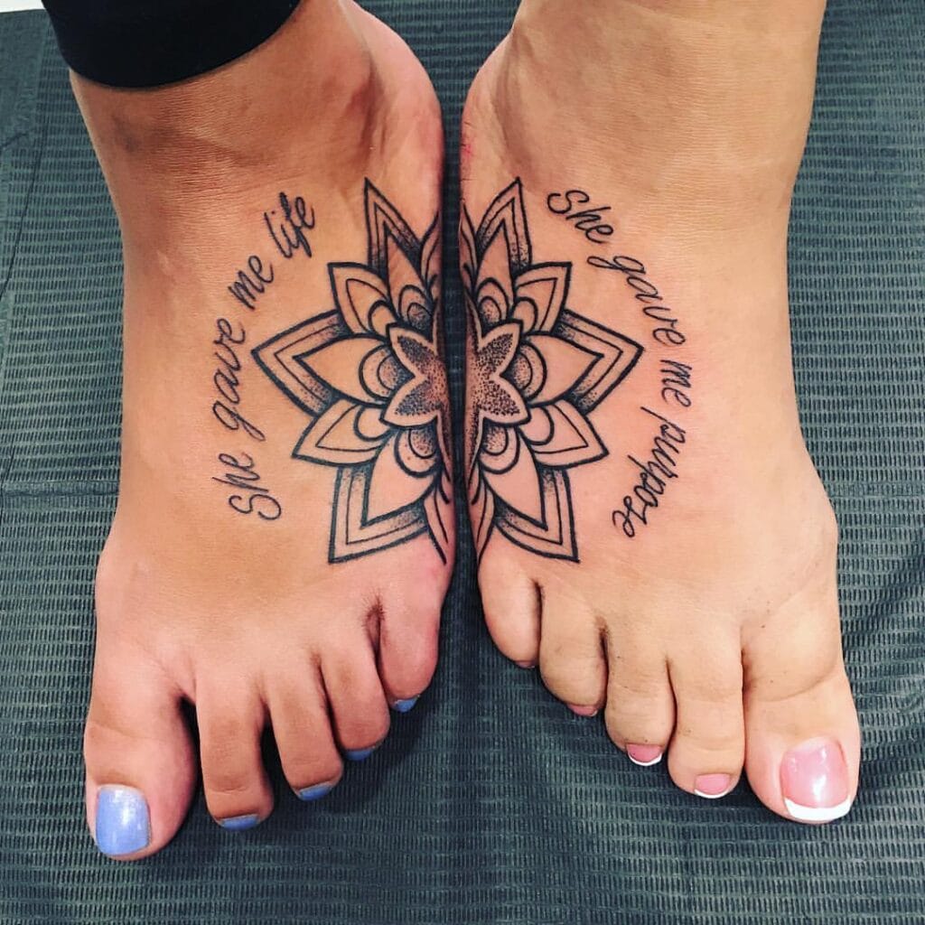 Split Mother Daughter Mandala mother and daughter tattoo ideas tattoo