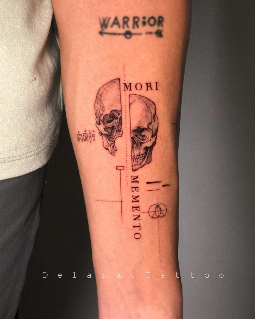 Skull Moth Memento Mori Stomach Tattoo