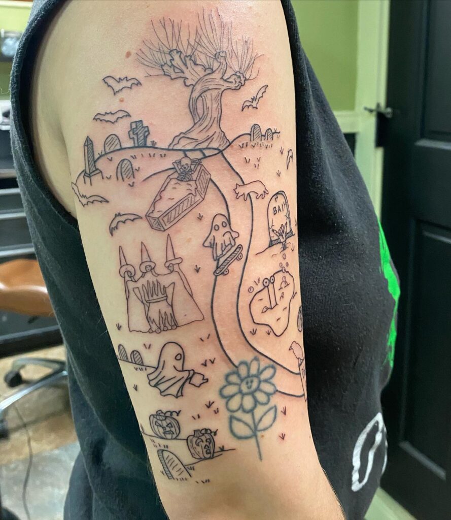 Minimalist Harmony Back Patchwork Tattoo