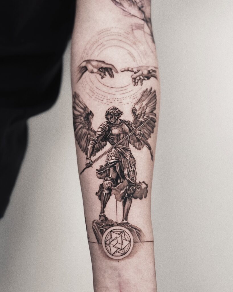 St. Michael and Divine Creation Tattoo angel tattoo ideas tattoo
