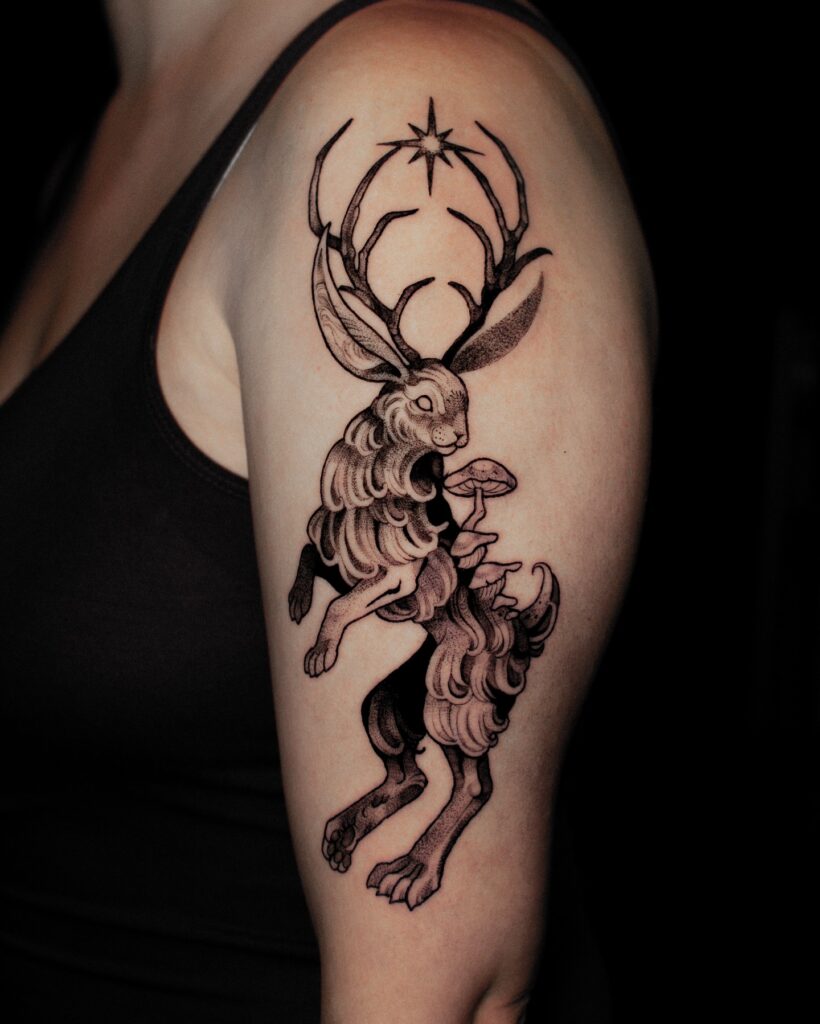 Cosmic Jackalope Tattoo ethereal tattoos tattoo