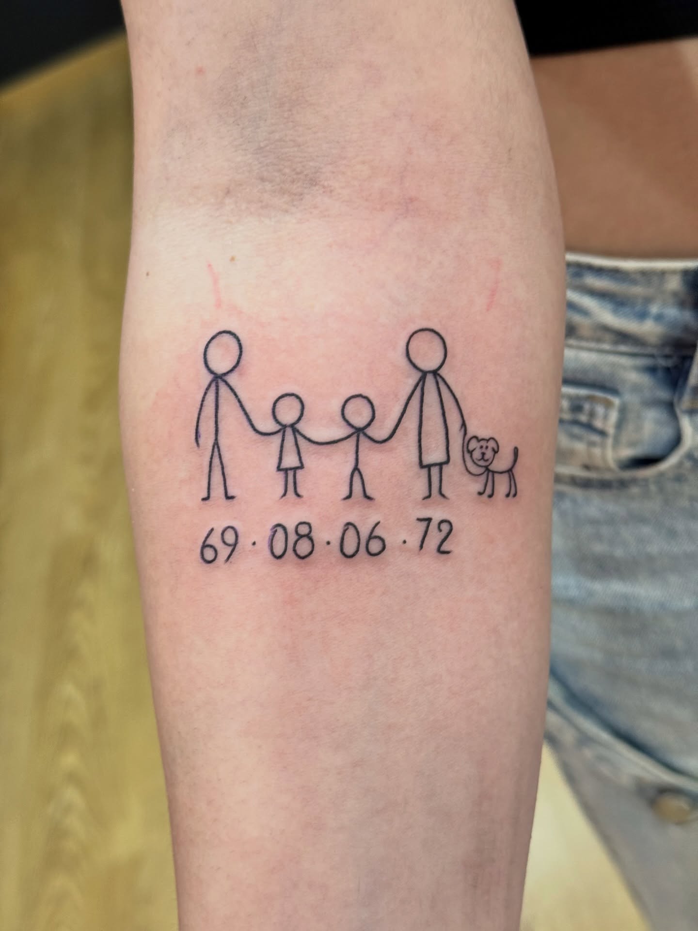 Stick Figure Family Tattoo With Dog family tattoos tattoo