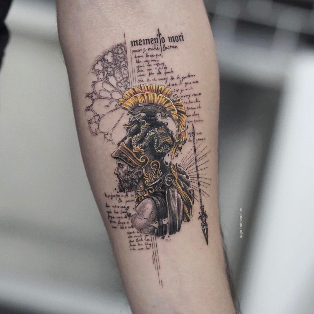 Ascending Angel And Divine Touch Memento Mori Tattoo