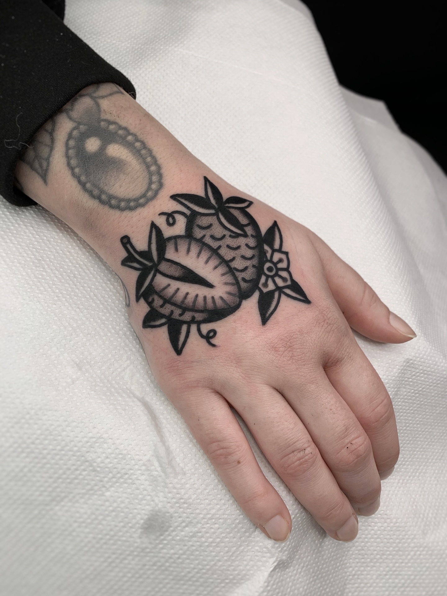 Be Still Script And Celestial Finger Tattoos