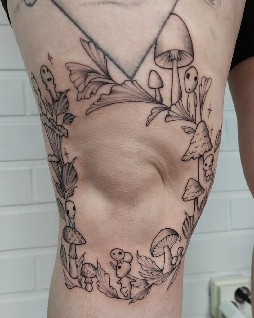 Fluid Abstract Knee Frame Tattoo