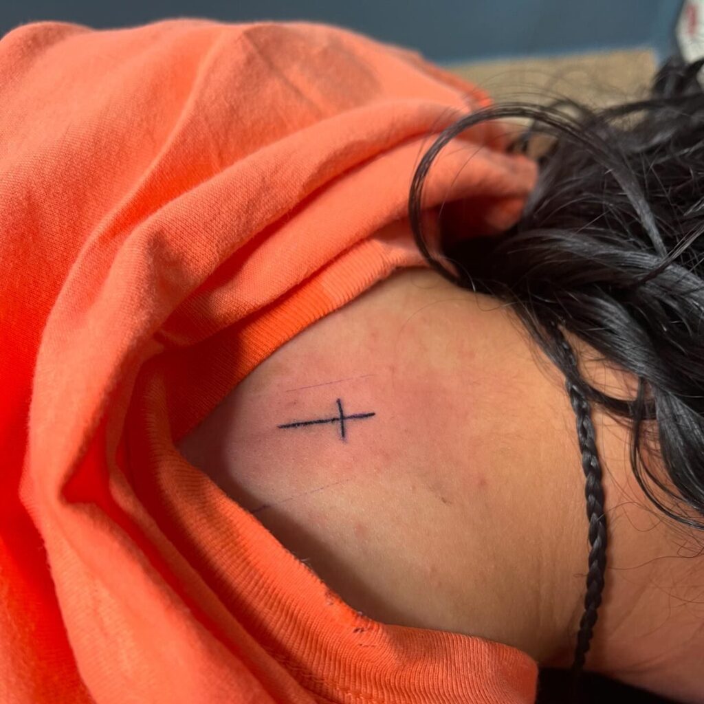 Subtle Nape Cross cross tattoos for women tattoo