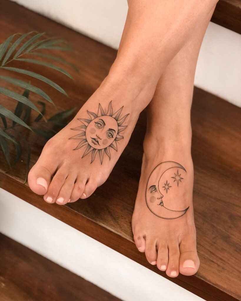 Minimalist Rare Script Tattoo On Foot