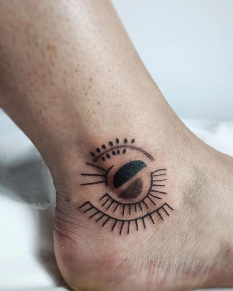 Delicate Butterfly Anklet Tattoo