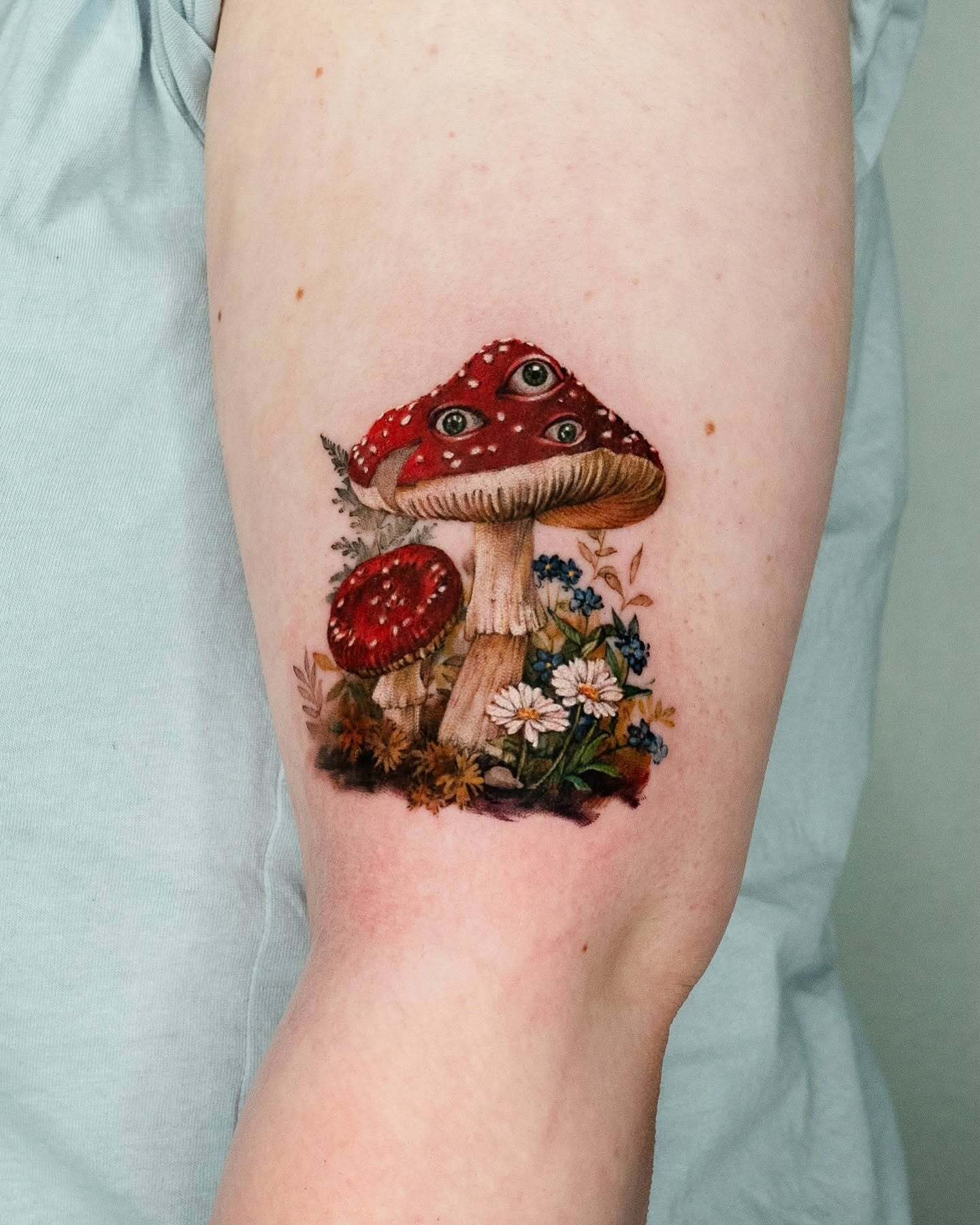 Mushroom Lady Tattoo mushroom tattoo ideas tattoo