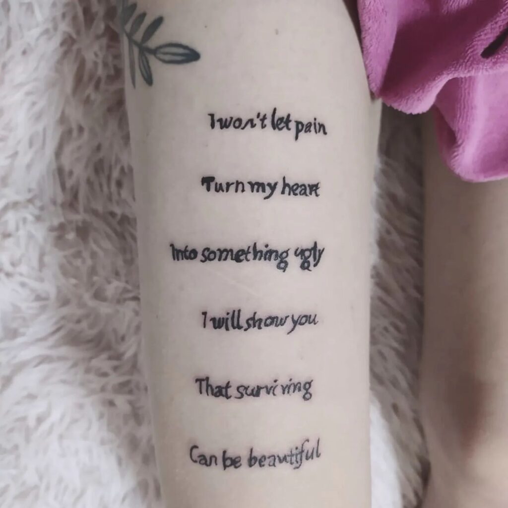Surviving Beautifully Quote Tattoo meaningful quote tattoos for women tattoo