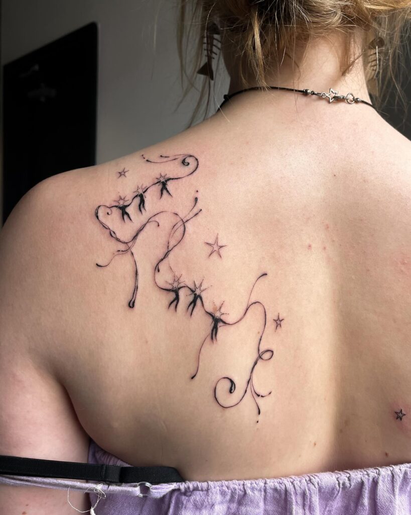 Tiny Starburst And Hearts Wrist Tattoo