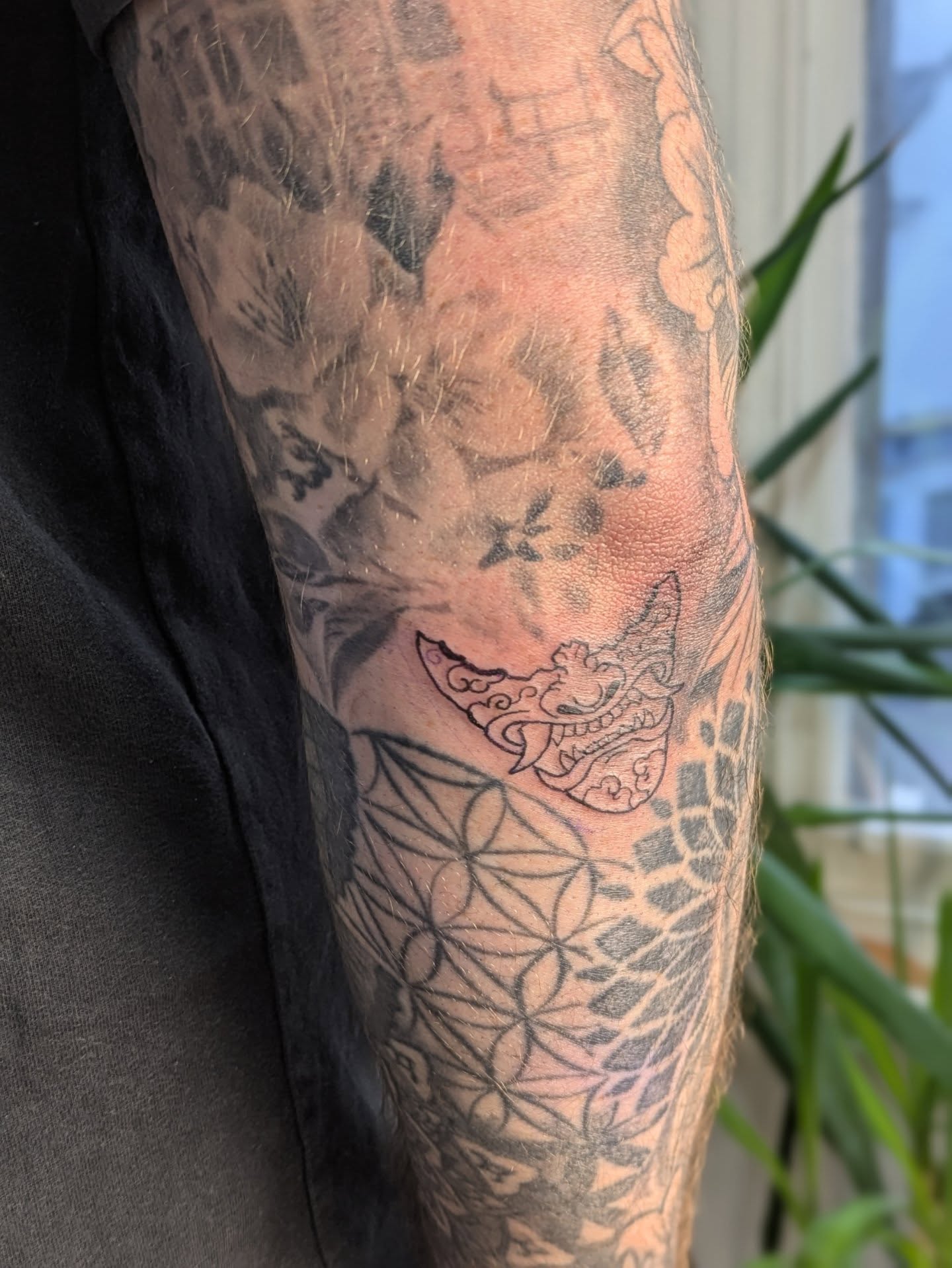 Ornamental Mask Gap Filler Tattoo