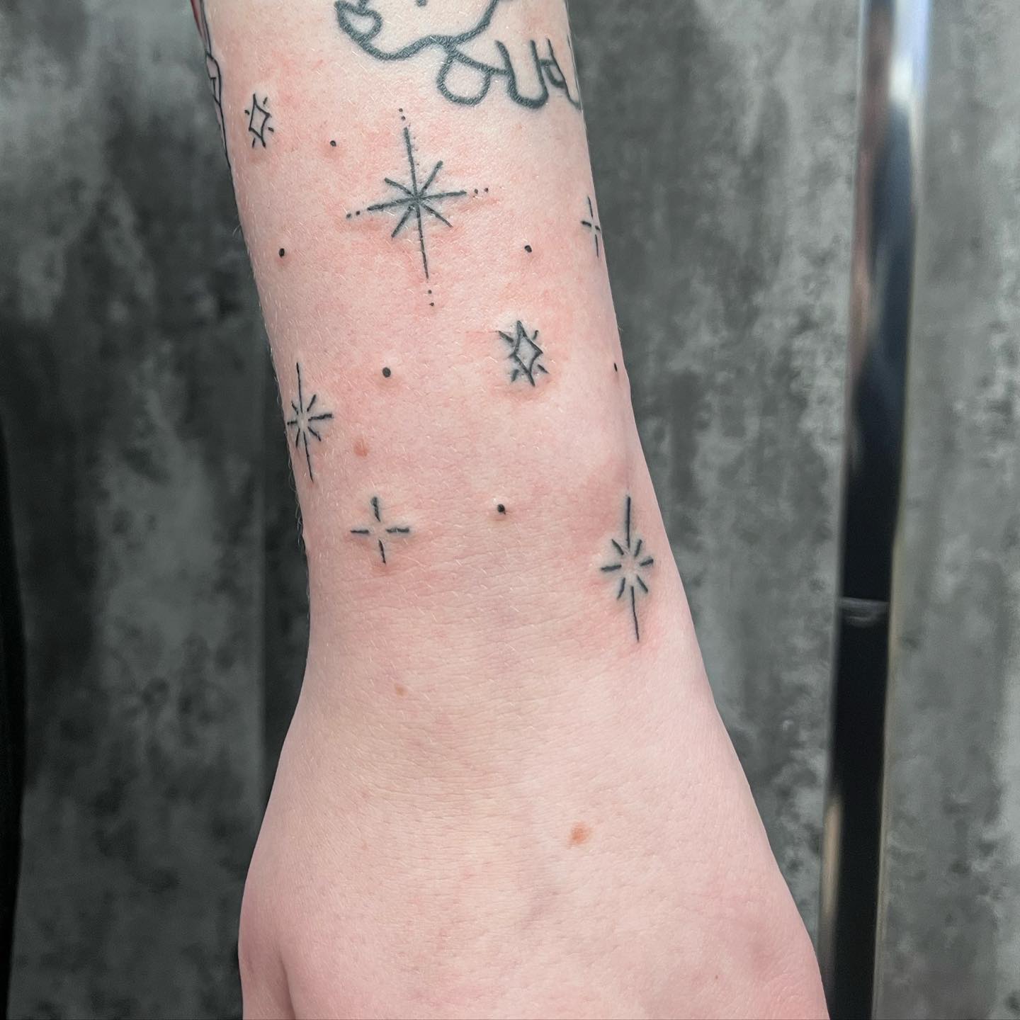 Sparkling Stars Gap Filler Tattoo