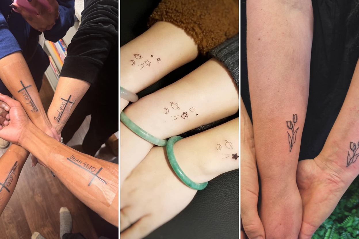 Aesthetic tattoo ideas for cousins and delicate ink ideas collage