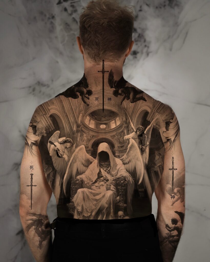 The Wrath of the Shinigami Back Tattoo Concept back tattoos for guys tattoo