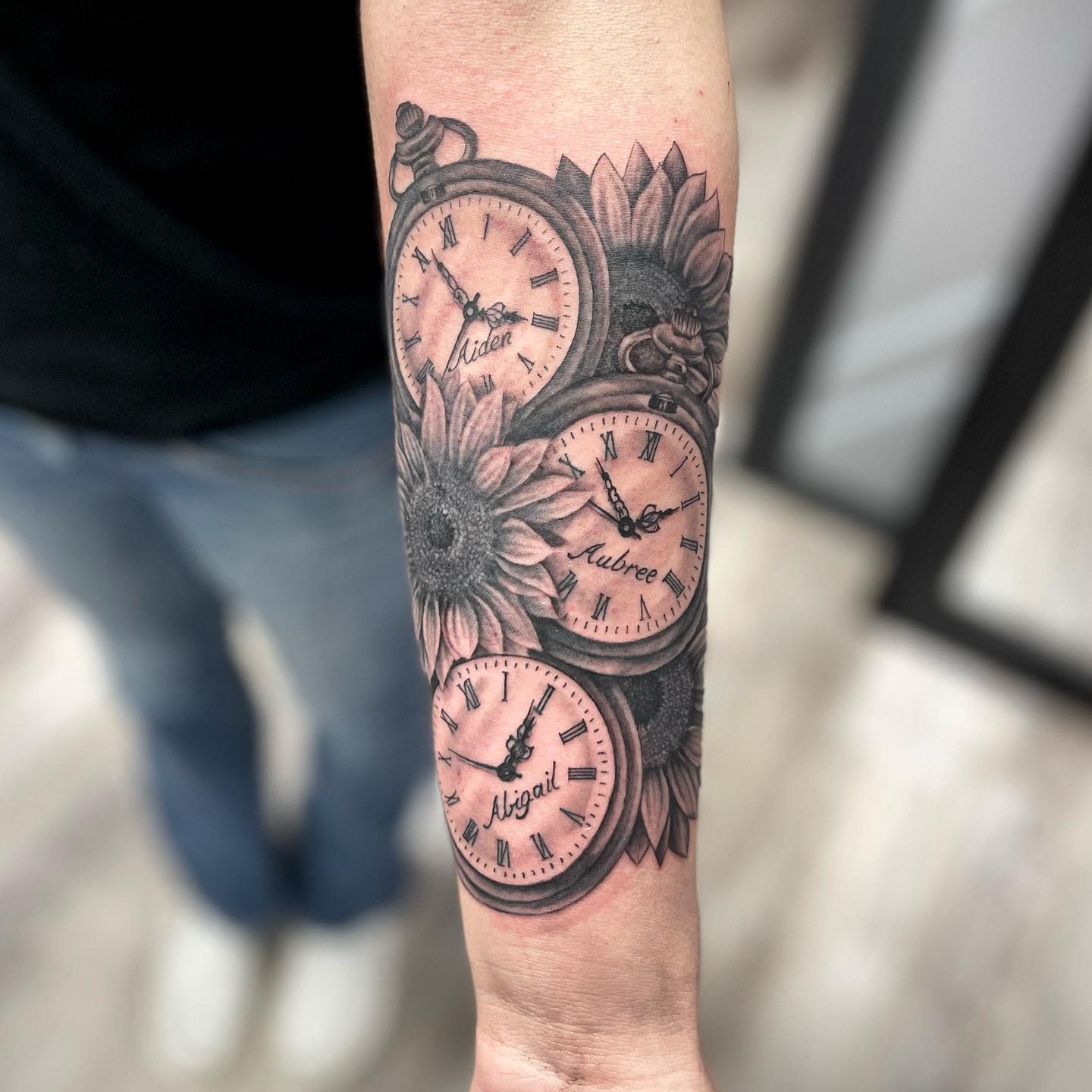 Birth Clock Tattoo With Baby Footprint birth clock tattoos tattoo