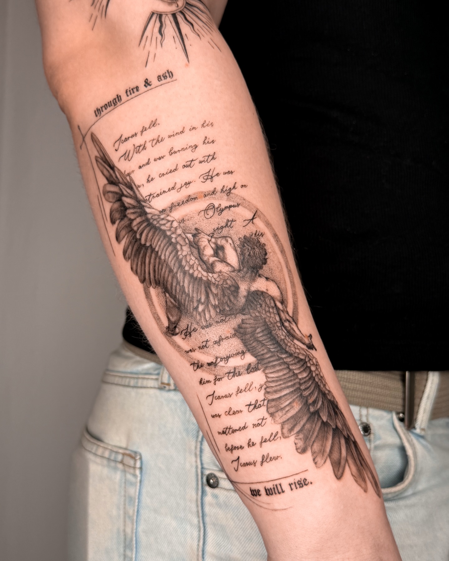 Shattered Wings Icarus Tattoo