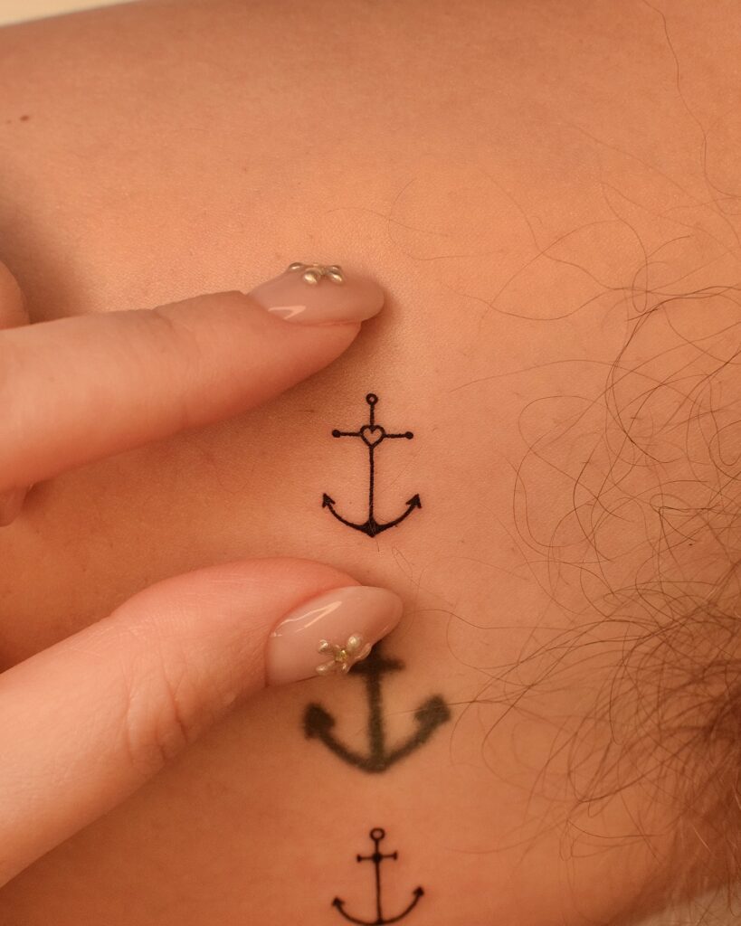 Tiny Anchor and Heart Tattoo meaningful tiny tattoos tattoo