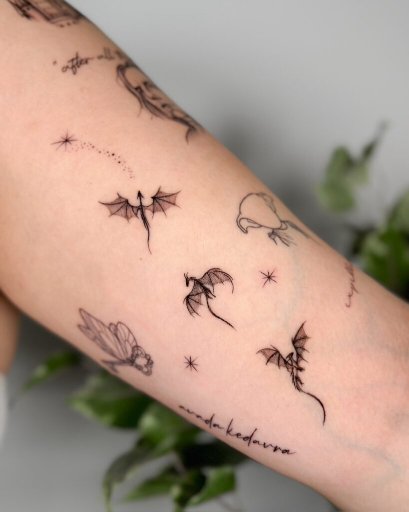 Celestial Dragon Back Tattoo