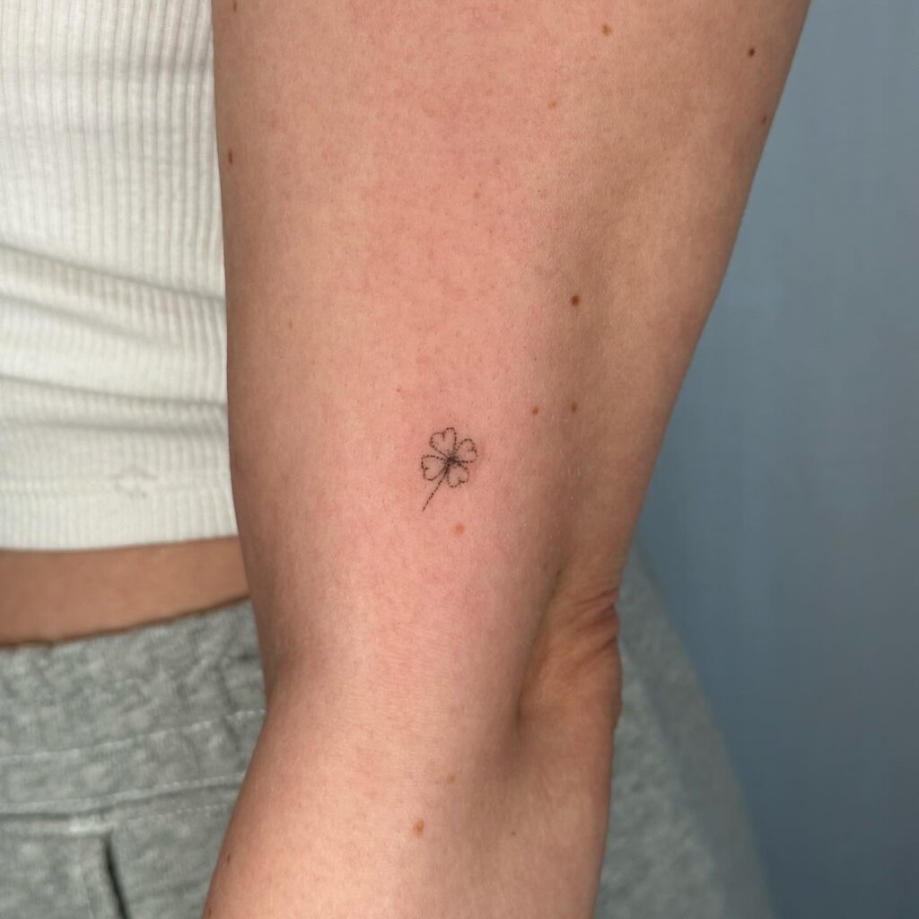 Tiny Four-Leaf Clover Tattoo