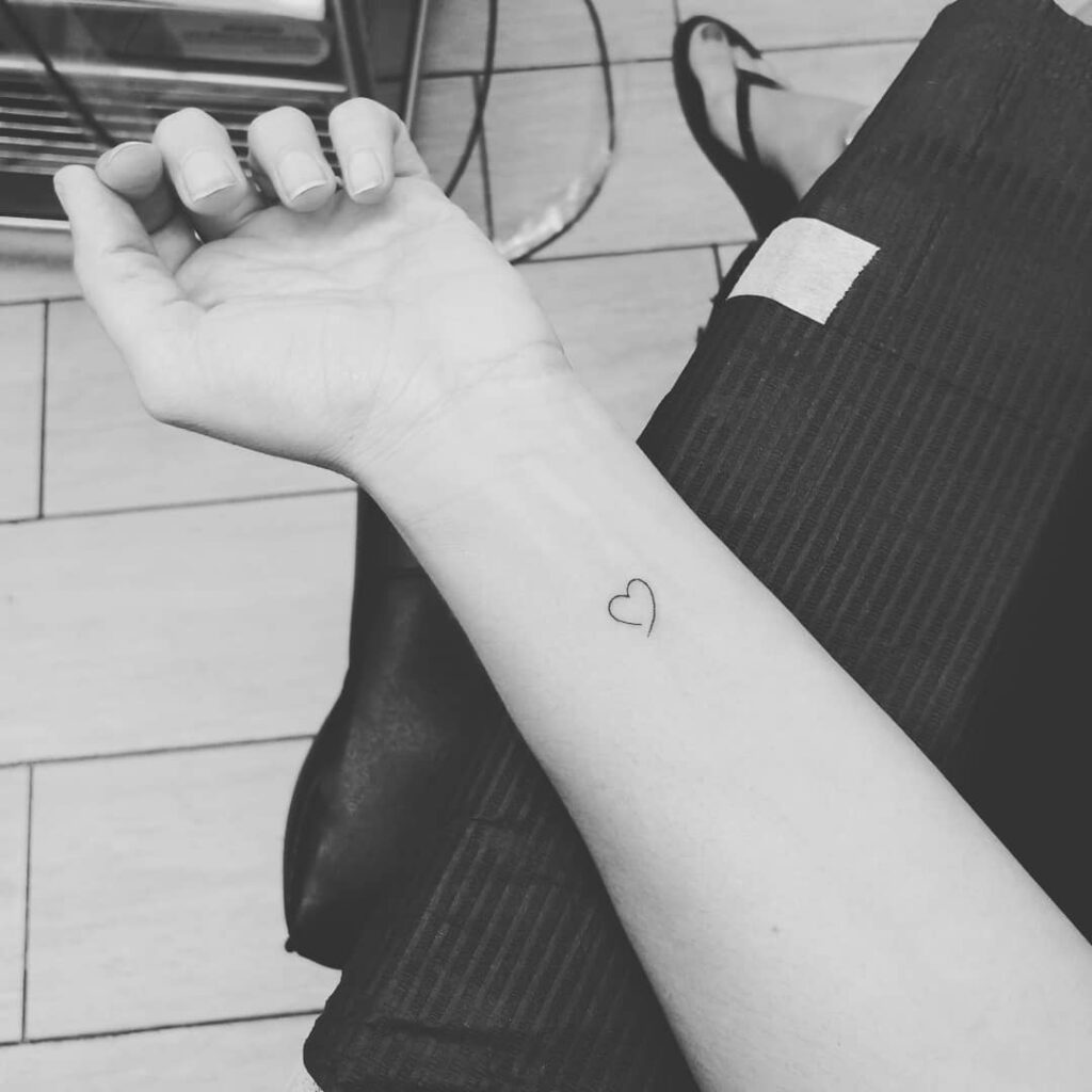 Initial and Heart Collarbone Tattoo small heart tattoo ideas tattoo