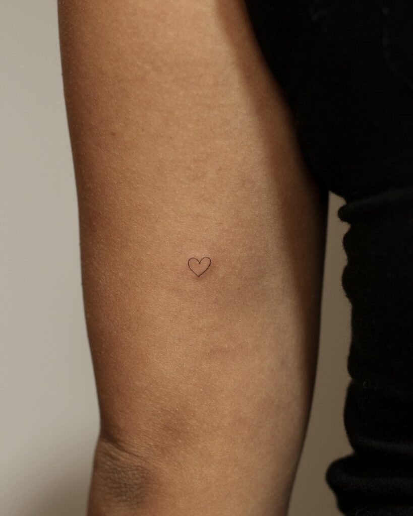 Tiny Outline Heart Tattoo