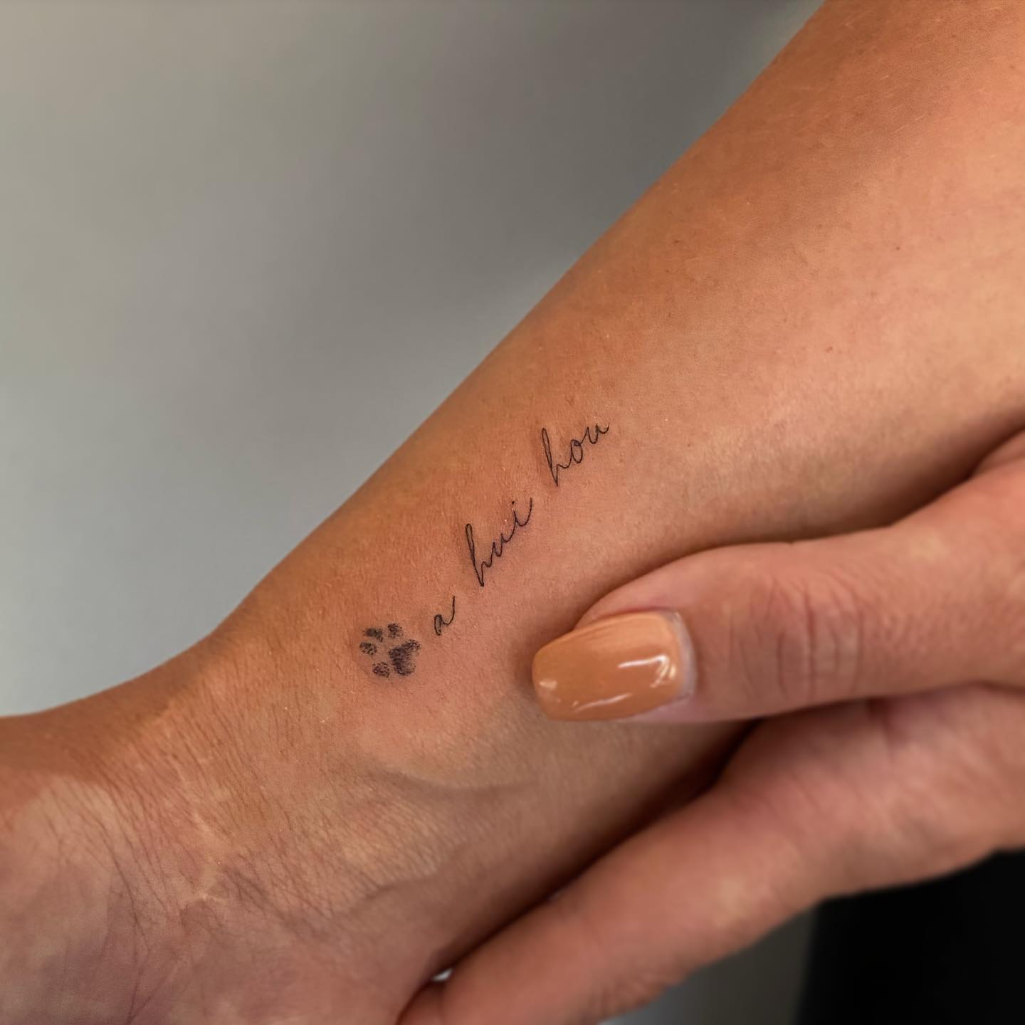 Floral Fine Line Pawprint Tattoo pawprint tattoo ideas tattoo