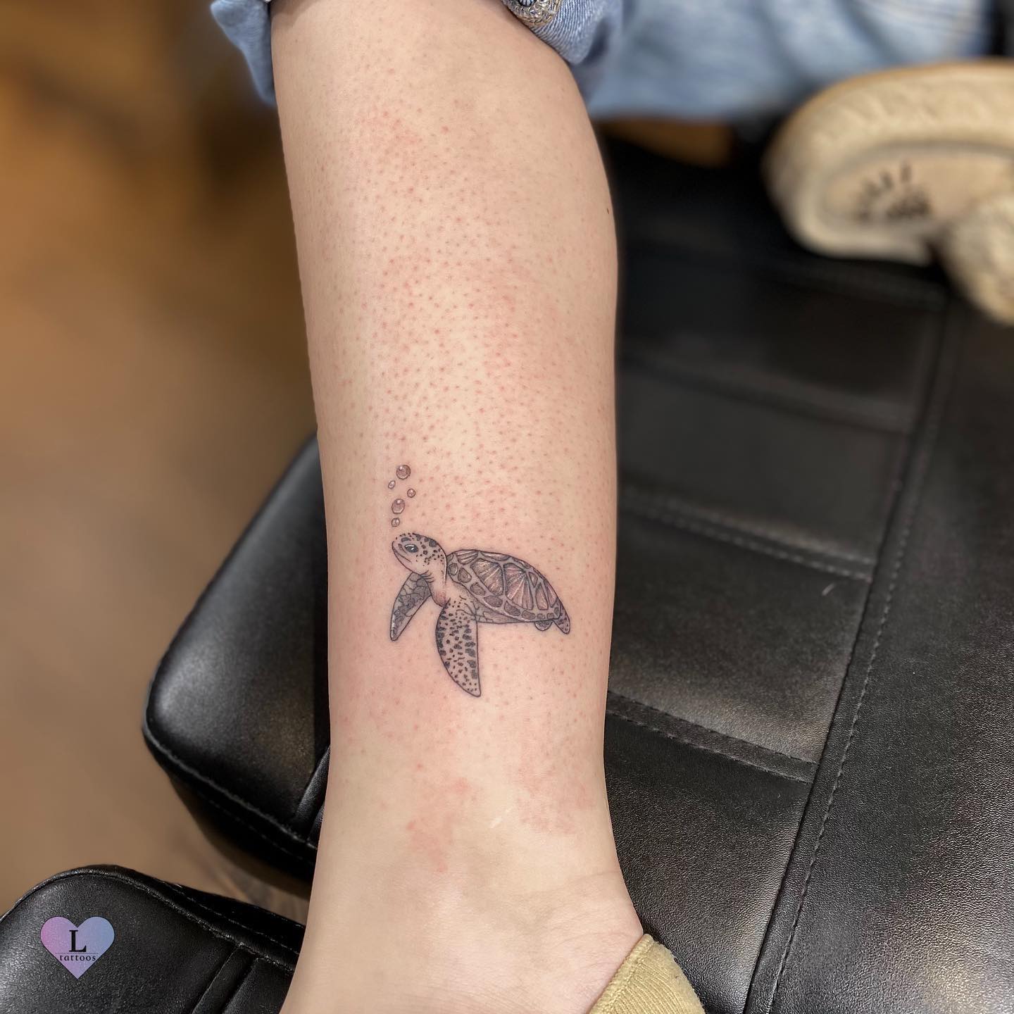Tiny Sea Turtle Bubble Tattoo small turtle tattoo ideas tattoo