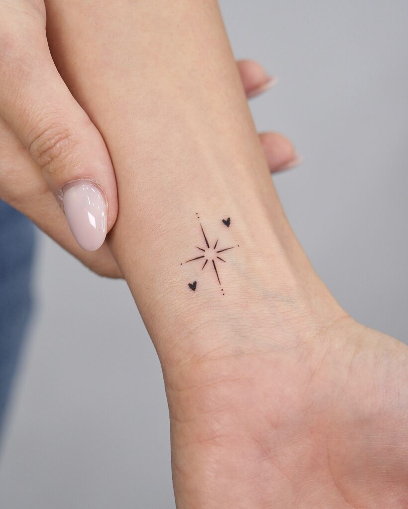 Delicate Star Trail Tattoo