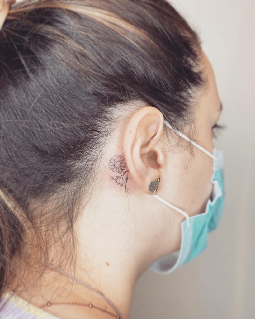 Cancer Constellation Behind the Ear Tattoo behind the ear tattoos tattoo