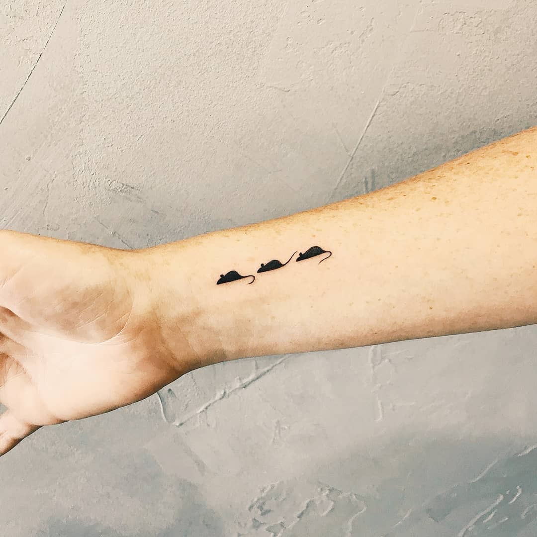 Tiny Dual Color Lightning Bolt Wrist Tattoo