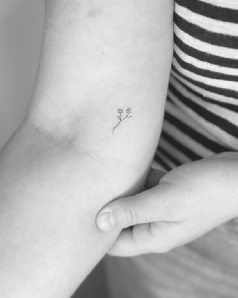 Tiny Twin Flowers Tattoo minimal tiny flower tattoo ideas tattoo