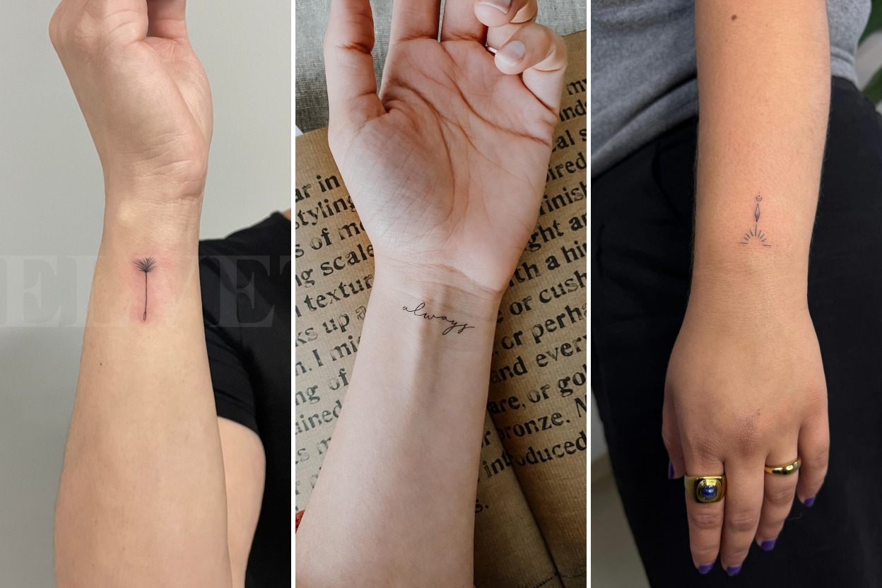 Aesthetic tiny wrist tattoos and delicate ink ideas collage