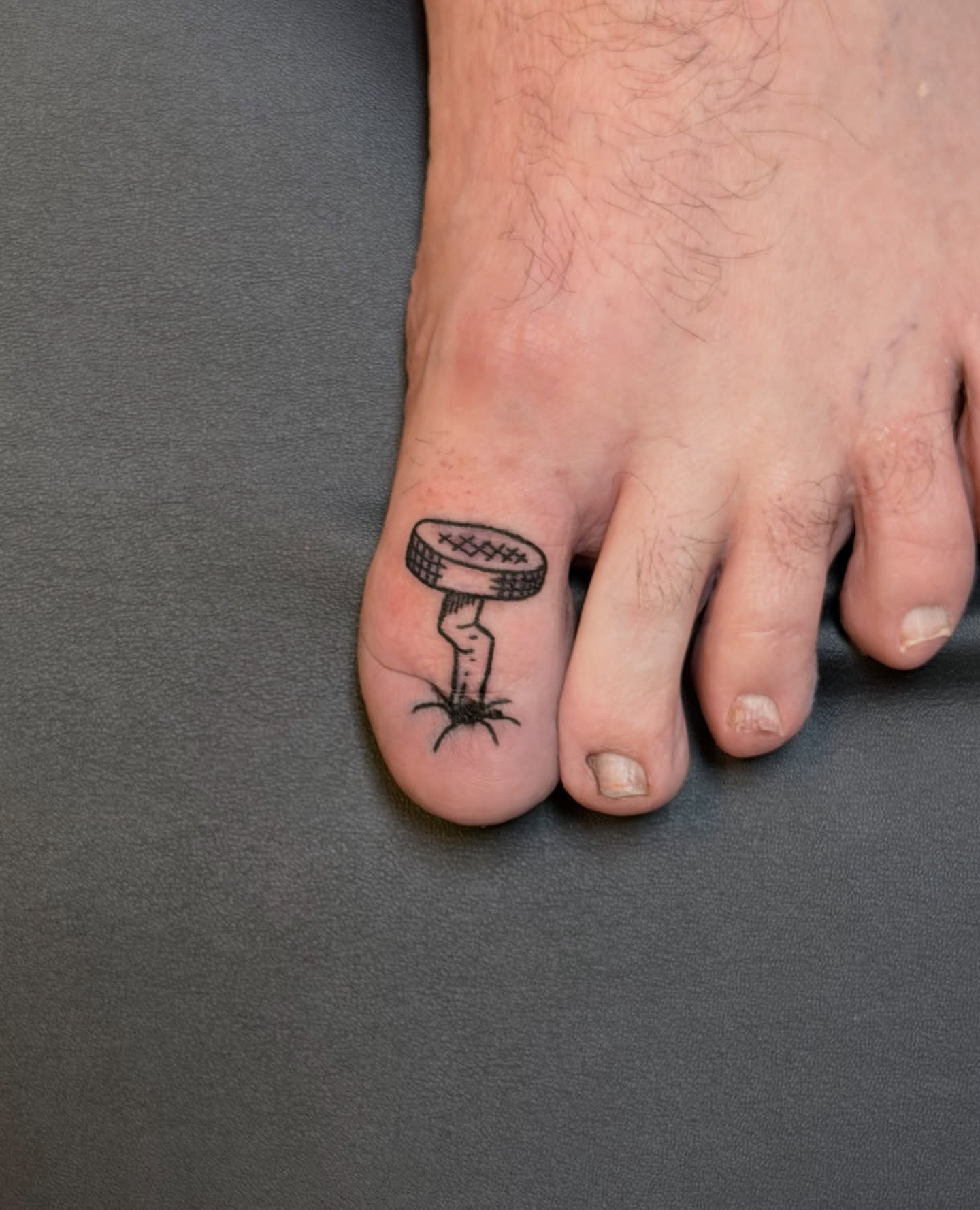 Stick Figure Lawn Mower Tattoo