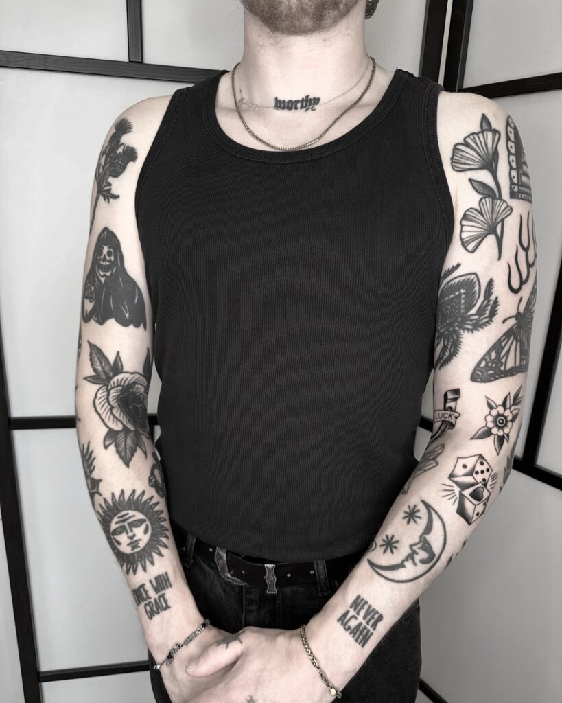 Bold And Fearless Back Patchwork Tattoo